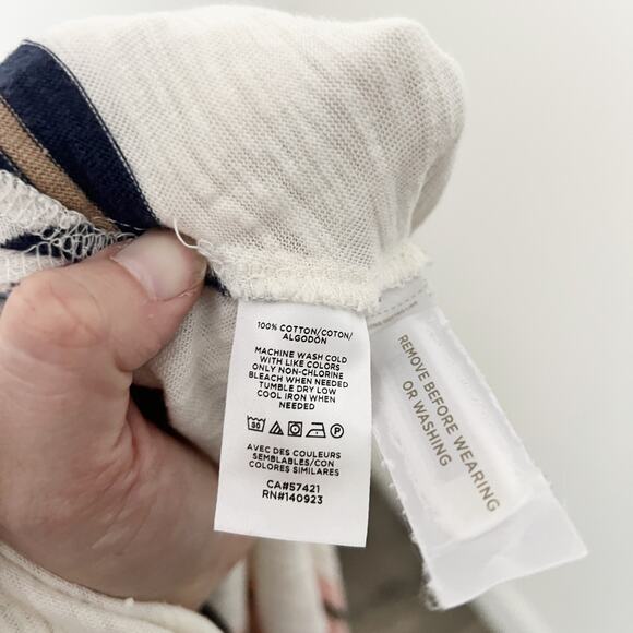 [LOFT] Lou & Grey Striped Slub Jersey Tank Midi Dress Scoop Neck Side Slit Sz XL - Picture 9 of 11